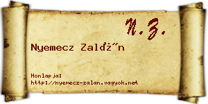 Nyemecz Zalán névjegykártya