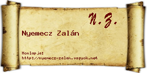 Nyemecz Zalán névjegykártya